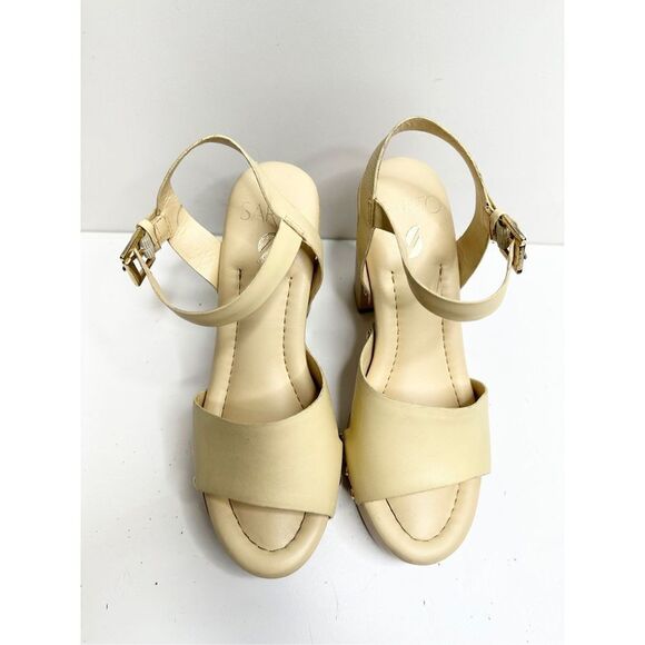 Sarto by Franco Sarto Sandals Womens Sz 6.5 Yellow Ankle Strap Leather Platform - Picture 6 of 12